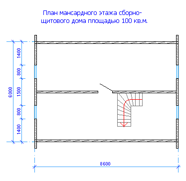 План второго этажа дачного дома