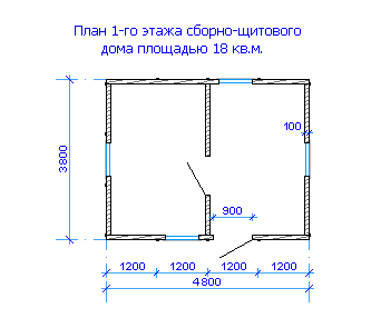План первого этажа садового домика