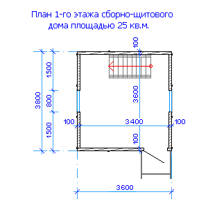 План первого этажа садового дома