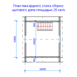 План второго этажа садового дома