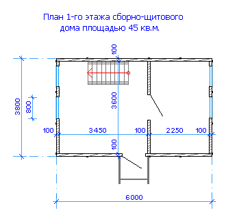 План первого этажа дачного дома