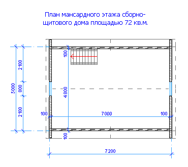 План второго этажа дачного дома