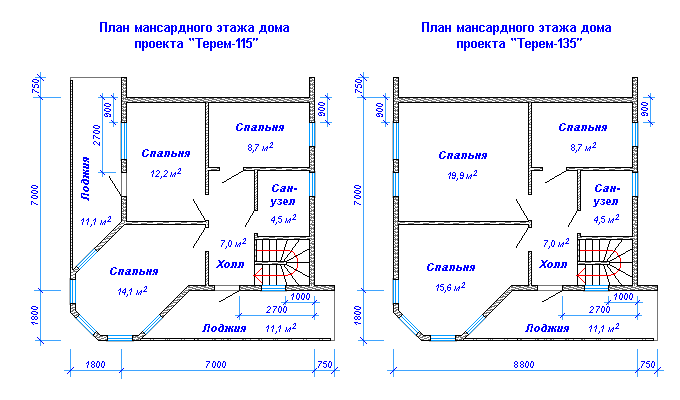 План второго этажа загородного дома