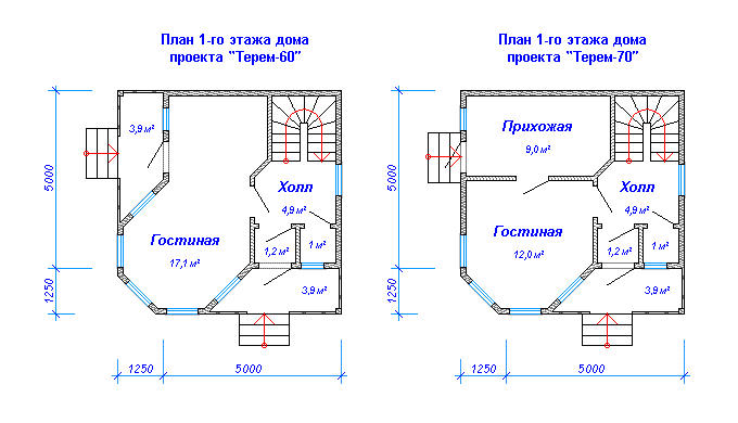 План первого этажа загородного дома